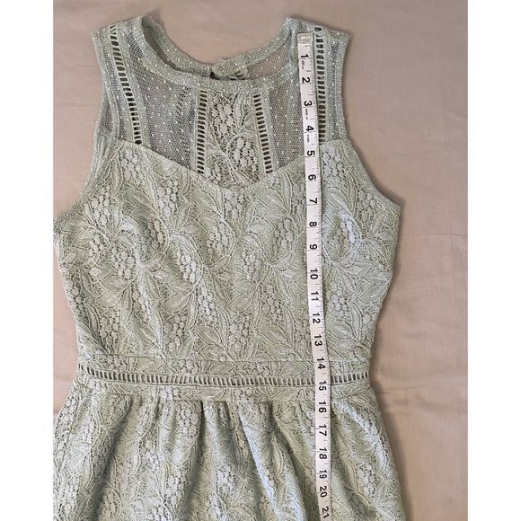 Women's Maurices Light‎ Mint Green Sleeveless Dress with Lace Size 5/6 - Picture 9 of 14